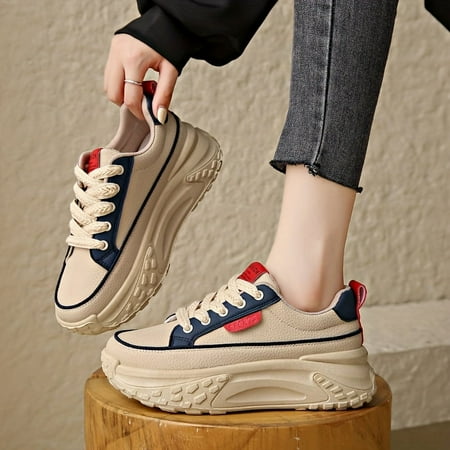 

SHZHLAIFUZB Trendy and Stylish Women‘s Platform Lace Up Sneakers - All-Match Design for Low Top Trainers - Ideal for Fashionable Skate Shoes in 2021