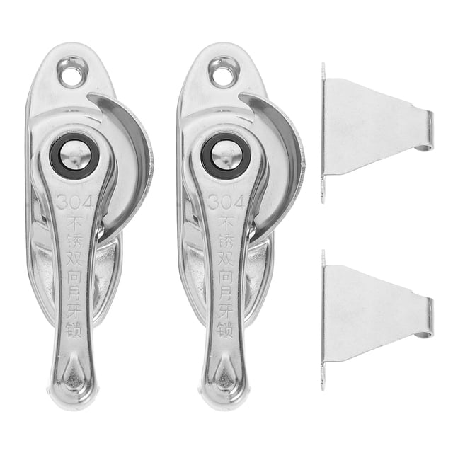 Minkissy 2 Sets Stainless Steel Enhanced Security Lock Sliding Window Lock for Property Managers