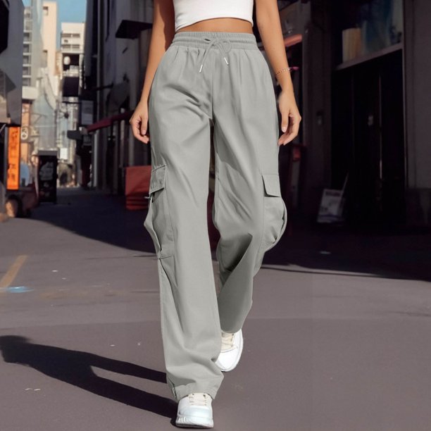 WILLBEST Pantalones Casuales para Mujer para Uso Diario y Deportes: Cómodo Diseño de Pierna Recta con Cintura Elástica y Bolsillos Funcionales. Mediana