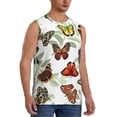 thumbnail image 2 of Uemuo Multicolored Butterflies Pattern Men's Sleeveless T-Shirt,Muscle Athletic Tank Top, Moisture-wicking Quick-dry Breathable Classic Tee Top for Gym Run Outdoor Sports-, 2 of 8
