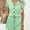Light Green, variant on MORTTIC Women's 2-Piece Summer Lounge Set, Textured Short Sleeve Button-Down Shirt and Matching Shorts Outfit, S