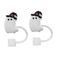 thumbnail image 3 of veasfak 2 Pieces Ghost Silicone Straw Toppers Parties Reusable Ghost Straw Cover Cap Magic, 3 of 9