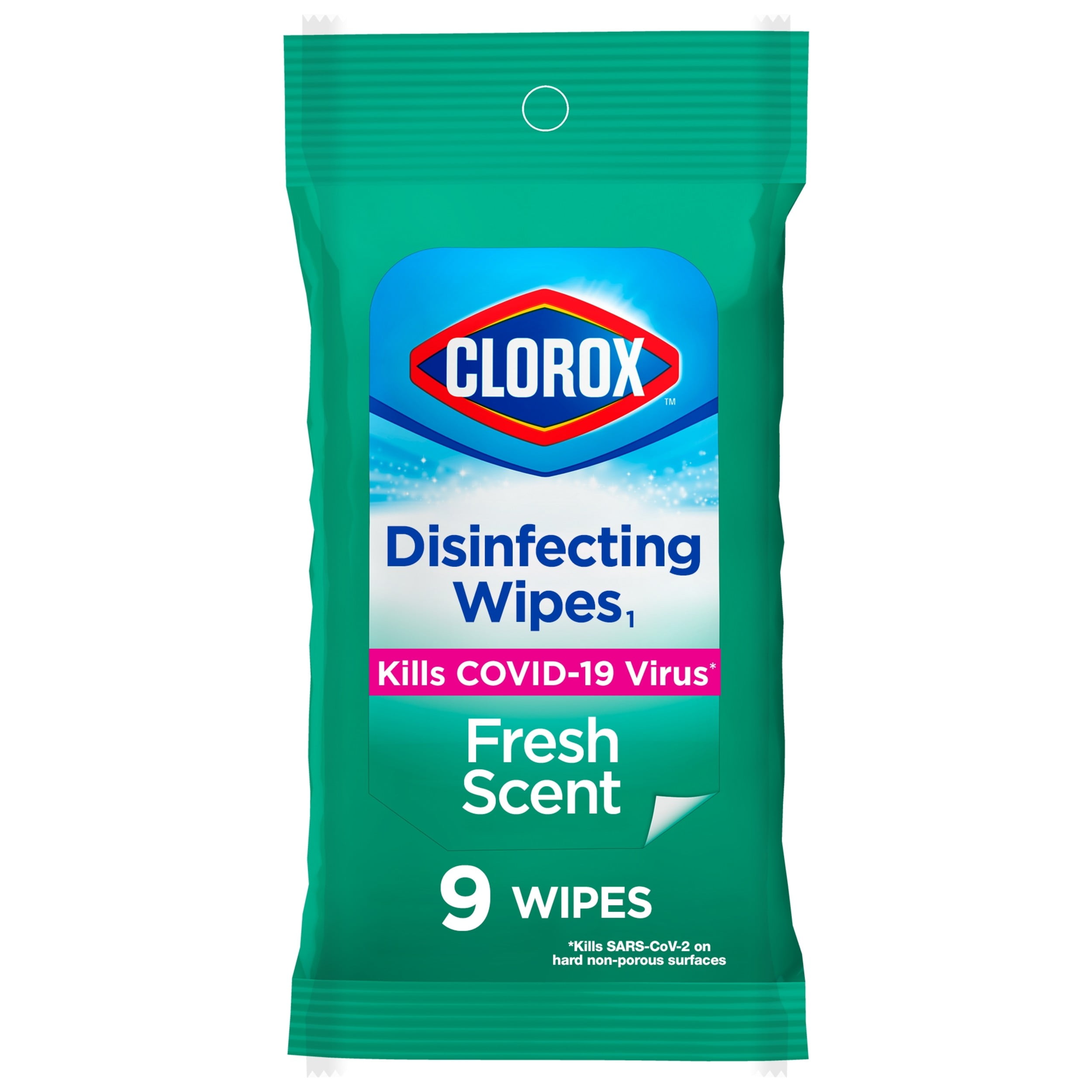 Clorox Disinfecting Wipes On The Go Bleach Free Travel Wipes, Fresh Scent, 9 Count