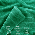 thumbnail image 6 of Casa Platino 18 Piece Cotton Towel Set - Includes 6 Large Bath Towels, 6 Hand Towels & 6 Washcloths - Soft & Quick Dry Towels for Bathroom - Emerald, 6 of 8
