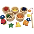 thumbnail image 2 of Juego Montessori Toy Dailyfunn para clasificar tazas de madera y pescar, 2 of 7
