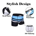 thumbnail image 4 of COOFANDY Men Square Leg Swim Trunks Tight Swim Shorts Color Block Swimsuit Stripe, 4 of 6