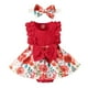 thumbnail image 1 of Gibobby Mameluco niño sin mangas con estampado de flores para niñas pequeñas, mono recién nacido con diademas para niños, ropa(Rojo, 0-3 Meses), 1 of 5