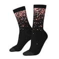 thumbnail image 1 of Fotbe Rose Gold Glitter1 Calcetas Largas con Estampado para Hombre y Mujer – Calcetas de Compresión Transpirables y Elásticas, Viajar y Uso Diario Talla 5-11, 1 of 6