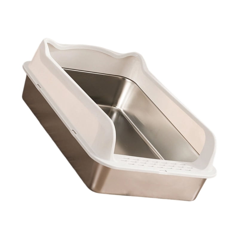 Yiran Large Capacity High Fence Anti Tracking Anti Splash Stainless Steel Cat Litter Box, Green