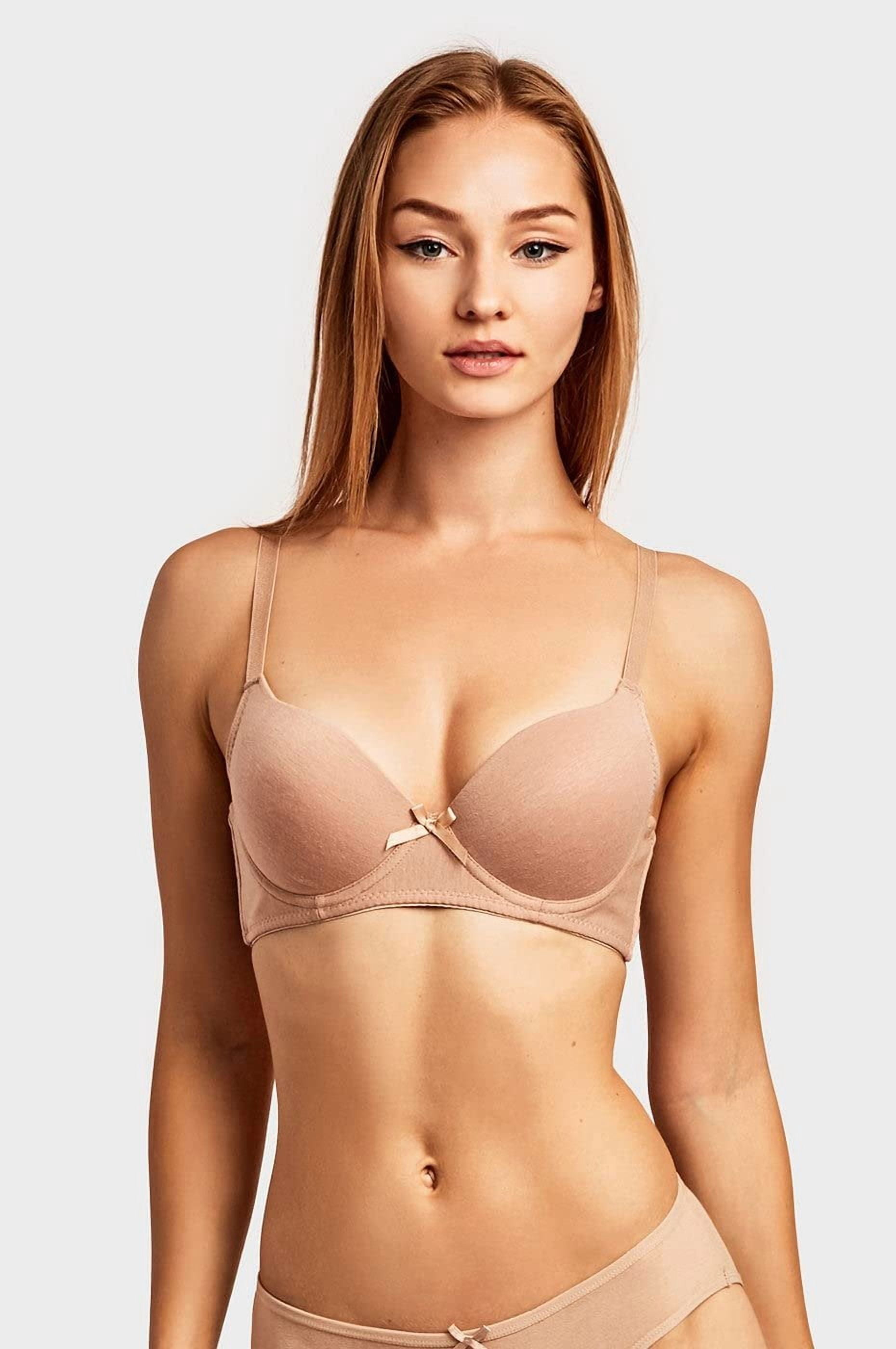 Mamia Women's Basic Plain Bras, Pack of 6 4480PN, 34A