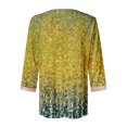 thumbnail image 5 of ICHUANYI Clearance Fashion Women's Summer V-Neck 3/4 Sleeve Lace Print Casual T-shirt Blouse(Green, XXL) ICHUANYI WER2023081110141, 5 of 5