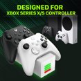 thumbnail image 7 of Fosmon Quad PRO Controller Charger Compatible with Xbox Series X/S Controllers (Not for Xbox One / 360 / Elite 2) Controllers, Dual Dock Charging Station with 4 Rechargeable Battery Packs - White, 7 of 7