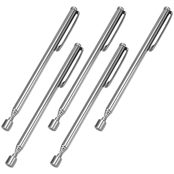 AEVXKHI 5PCS Telescoping Magnetic Grabbers, Metal Magnetic Pickup Tool, Freedom Telescopic Magnet Pick Up Stick, Adjustable Lenth Magnetic Retrieval Tool, 4.92-25.59 inch for Screws