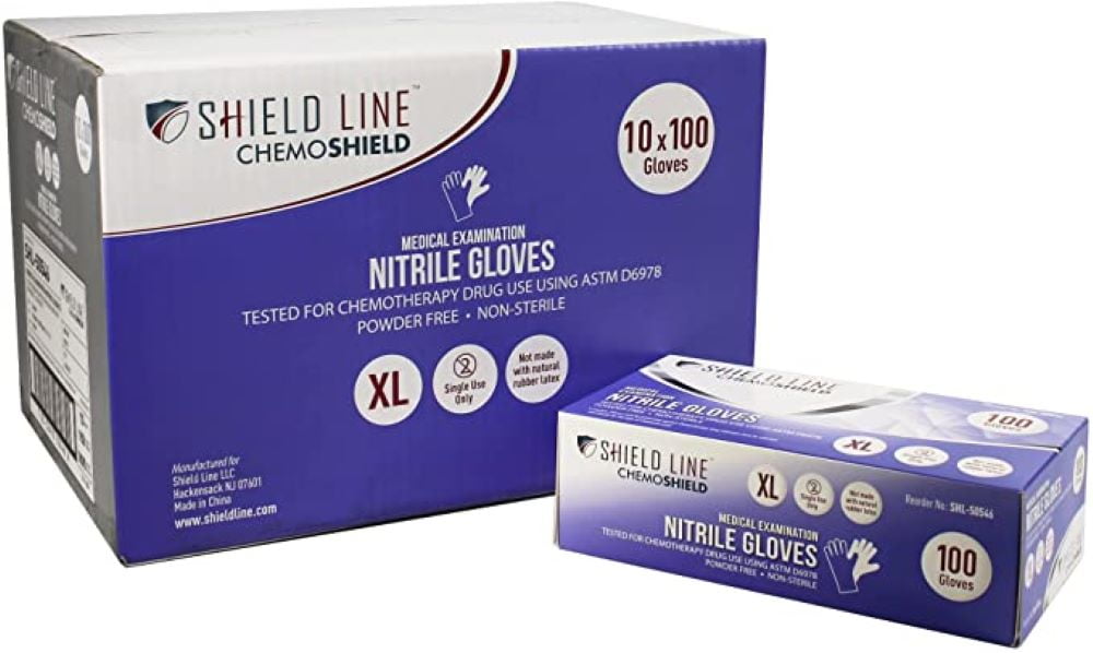 SHIELD LINE Nitrile Medical Examination Disposable Large Gloves