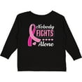 thumbnail image 3 of Inktastic Breast Cancer Awareness Nobody Fights Alone Pink Ribbon Boys or Girls Long Sleeve Toddler T-Shirt, 3 of 5