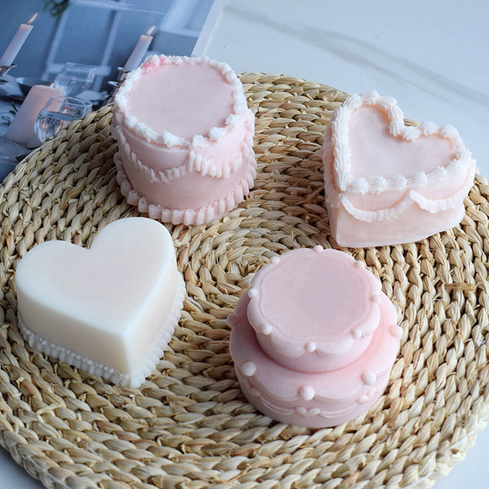 Double-layer Cake Silicone Mold Heart-shaped Cake Casting Resin Moulds Chocolate Candy Clay Craft Decorations