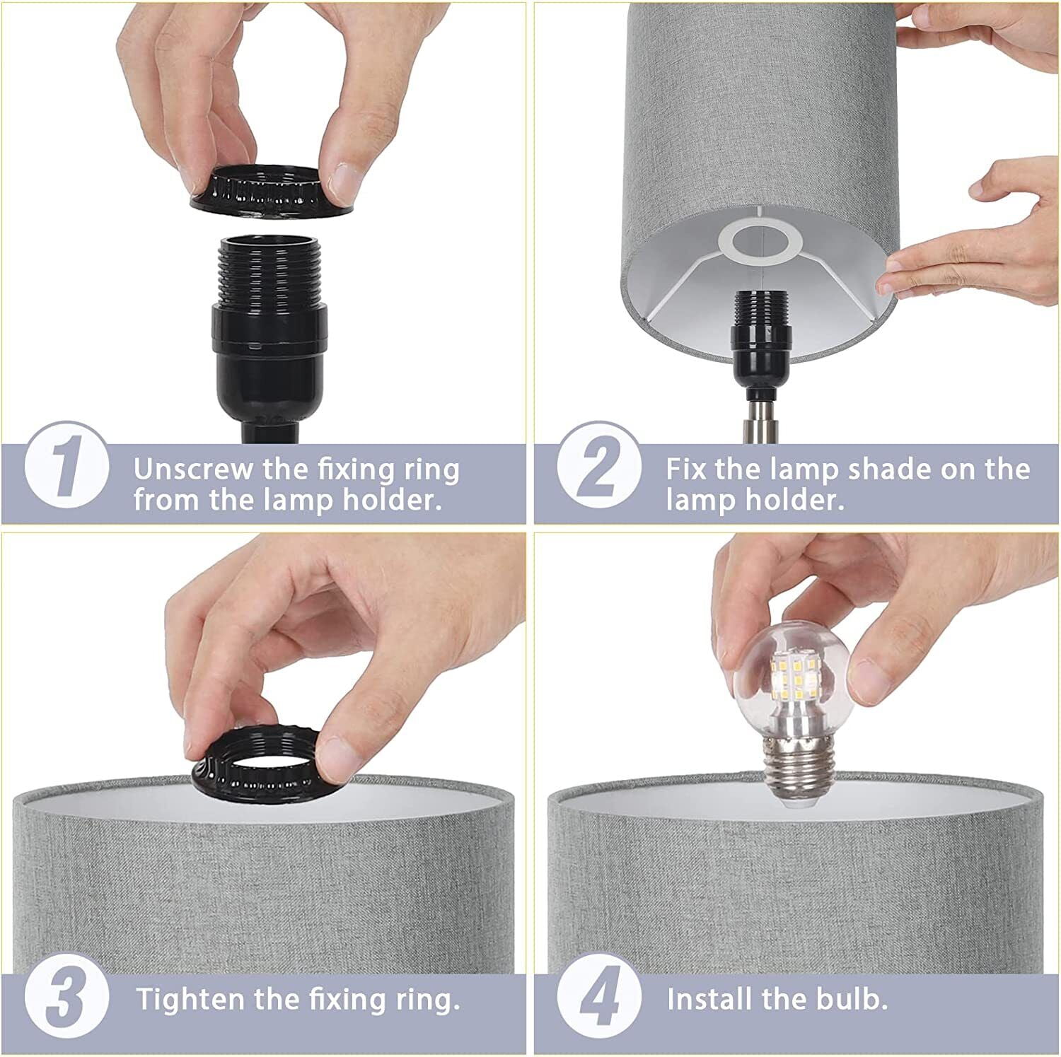 Bedroom Touch Bedside Lamps Set of 2 Table Lamp with Dual USB and AC Outlet Gary