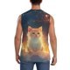 thumbnail image 4 of Fotbe Starry Sky Constellation Cat Men's Camiseta sin Mangas Estampada para Hombres, Playera Casual para Gimnasio, Entrenamiento, Playa-Medium, 4 of 7