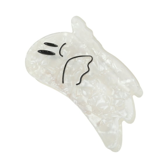 Unique Bargains 1 Pc Claw Clip Cute Halloween Grumpy Ghost Design Hair Clip Black White