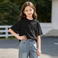 thumbnail image 5 of Acaics Boys Short Sleeve T-Shirt, Kids Oversized Crew Neck Vintage Washed Soft Solid Color Casual Top, Fashion Street Outfit for Summer Daily Wear, 5 of 8