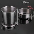 thumbnail image 2 of Stainless Steel Collapsible Foldable Cup with Lid and Keychain for Travel Camping Hiking Biking Daily Use, 2 of 4