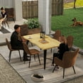 thumbnail image 4 of Homy Casa Modern Rectangular 5-Piece Dining Set for Dining Room, Faux Wood Table with 4 Upholstered Chairs, 4 of 12