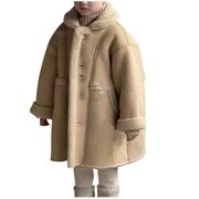 Tranfacy Girls Winter Coat, Girls Winter Jacket, Girls' Outerwear Knitted Yarn Collar Thick Wool Coat Winter Coat Long Coats
