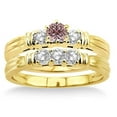 thumbnail image 2 of 1.25 Carat Morganite & Diamond Three Stone Bridal Set on 10k Yellow Gold, 2 of 2