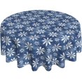 thumbnail image 1 of Nappe Ronde 60 Pouces, Texture Indigo Abstraite Nappe Couverture Ronde Imperméable Couverture de Table à Manger Nappes pour Restaurant, Pique-Nique, Intérieur et Extérieur, 1 of 1