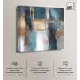 thumbnail image 3 of Art Remedy Abstract with Gold Canvas, 40" x 40", Gallery Wrapped, Reflections in Teal and Ochre I, 3 of 7