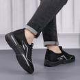 thumbnail image 3 of Men's Breathable Running Shoes Lace Up Low Top Slip On Sneakers Comfortable Platform Non Slip Work Shoe Black Size 10, 3 of 6