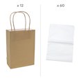 thumbnail image 3 of Fun Express Kraft Paper Gift Bags & White Tissue Paper Kit for 12, Gold, Medium, 6 1/2" x 9", 3 of 3
