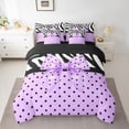 thumbnail image 2 of Homewish Polka Dots Bowknot Bedding Comforter Set 7-Piece for Kids Teens Boys Girls,Animal Zebra Print King Bedding Sets,Dreamy Princess Ultra Soft Bed Sheets,Microfiber Bedroom Decor,Reversible, 2 of 8