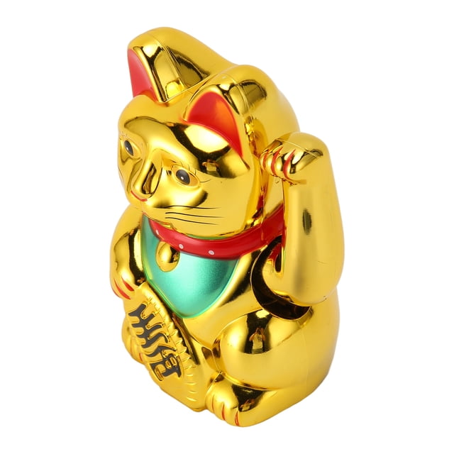 Gato de la Suerte, 6 Pulgadas, Funciona Con Pilas, Brazo Agitador, Símbolo de Buena Suerte, Aspecto Hermoso para Riqueza y Fortuna, Escritorio, Ventana, Decretación del