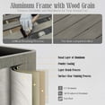 thumbnail image 2 of Ulax Furniture Outdoor Square Aluminum Side Table With Wood Grain,Gray, 2 of 6