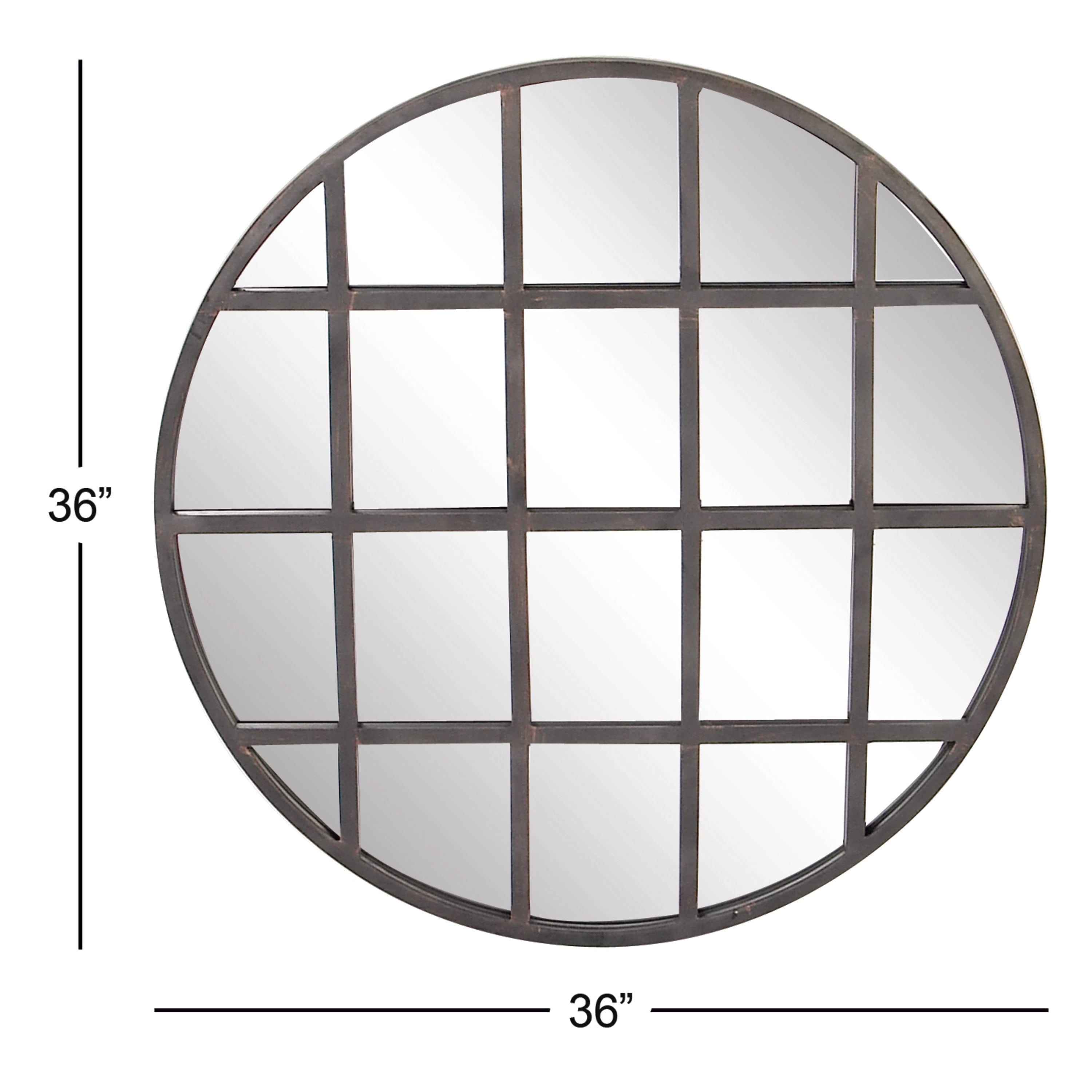 CosmoLiving by Cosmopolitan 36" x 36" Black Wall Mirror with Grid Frame