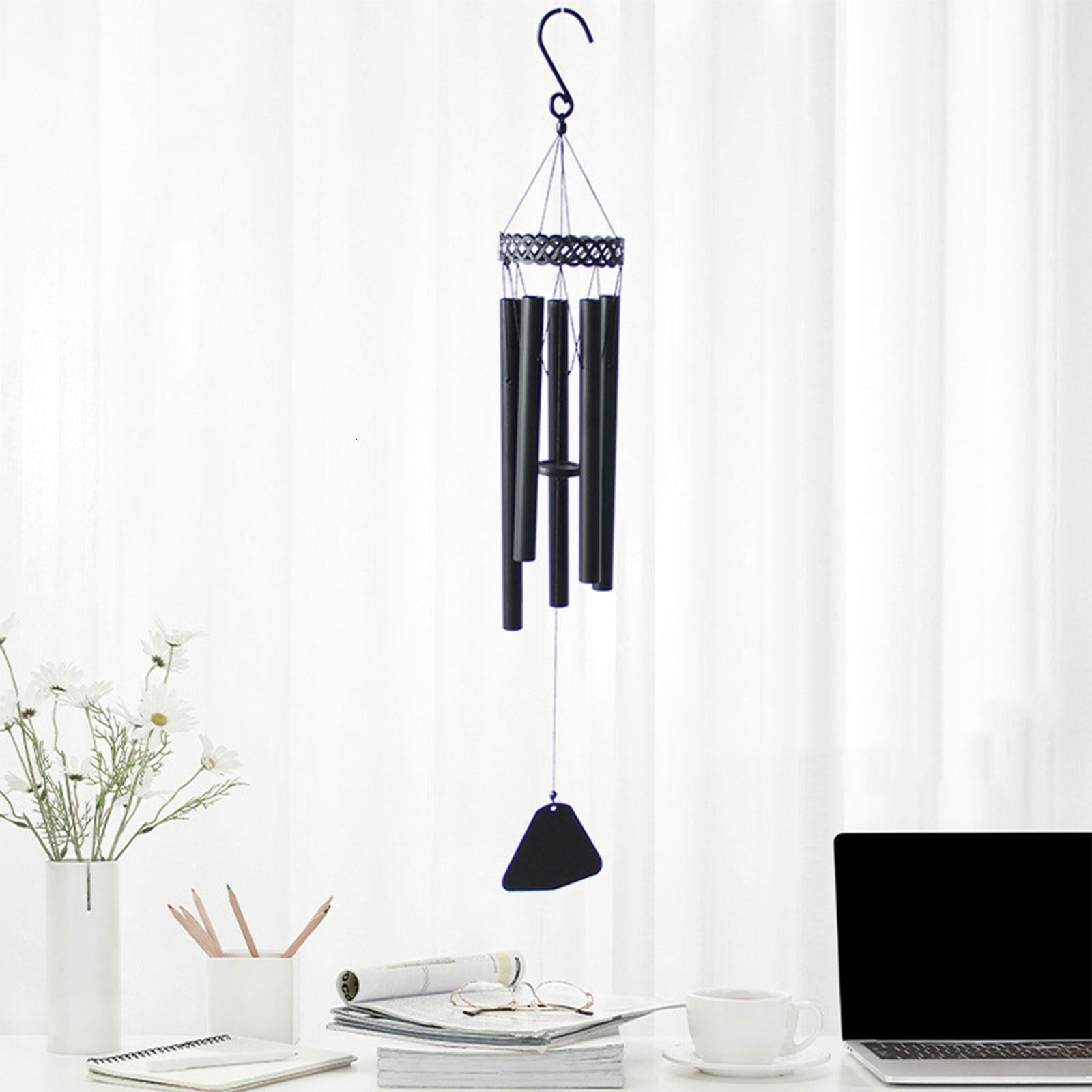 Yihuala Large Wind Chimes Outdoor Tone 36Inch Sympathy Wind Chimes for Outside with 5 Tubes Tuned Relaxing Black