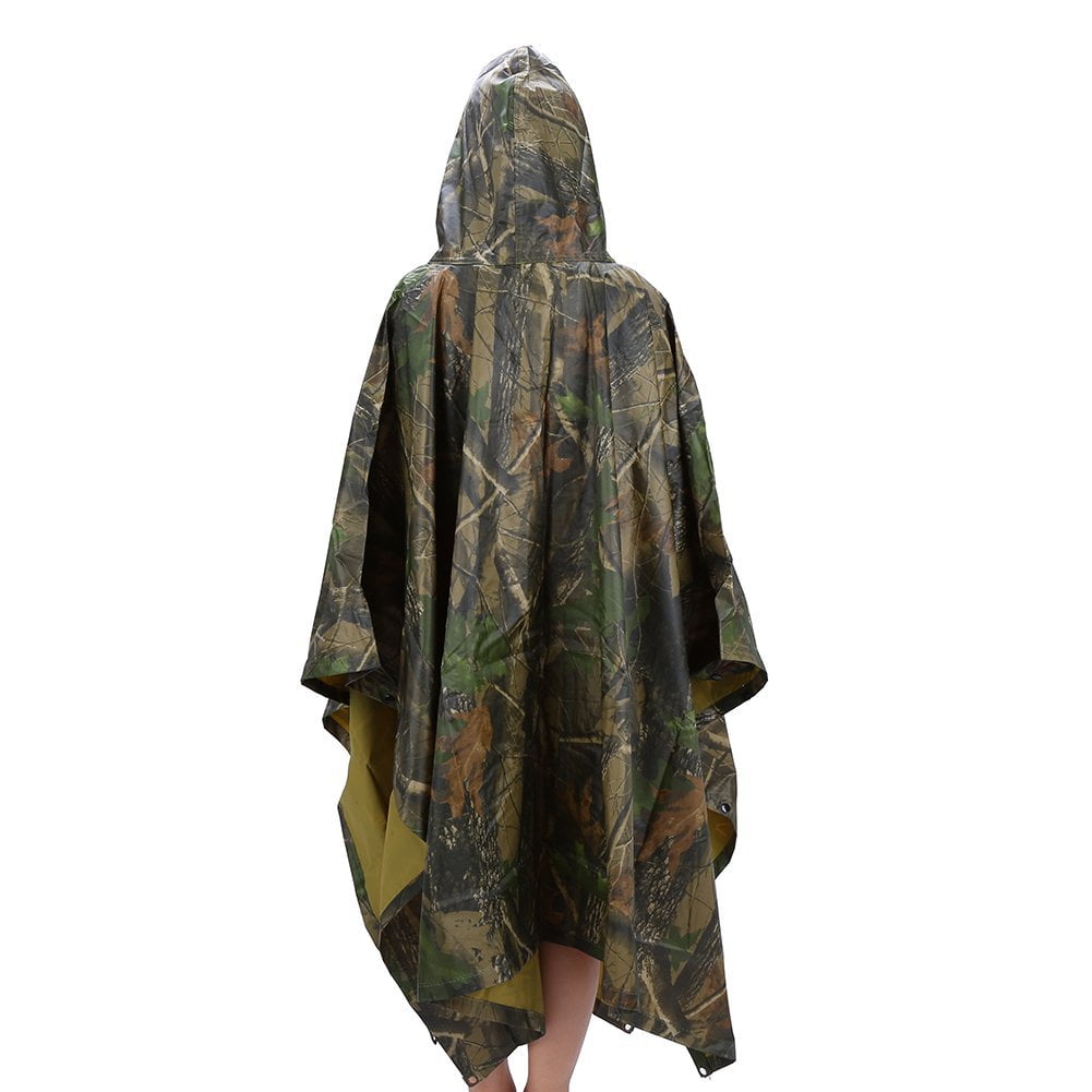 Multifunction Poncho Raincoat Tarp Tent Shelter Mat Waterproof Camping Hiking CB