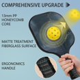 thumbnail image 2 of Pickleball Paddles Set Of 2, Fiberglass Surface, Turquoise Marble Pattern, 4 Balls & Bag, 2 of 5