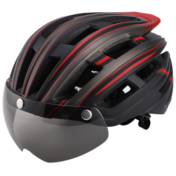 Casco De Bicicleta Con Luz Led Gafas De Seguridad Extraíbles Casco De Bicicleta A Prueba De Viento Para Hombres Y Mujeres Unisex Guardurnaity OD015859-02