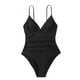 thumbnail image 2 of Bikini Mujer Traje de Baño Trajes de Baño de Control Fruncido Con Cuello En V Para Mujer, Traje de Baño Sólido Con Barriga Profunda., 2 of 6