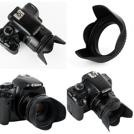 professional hard lens hood for canon 70-300mm 55-250mm 18-55mm lens (58mm (Best Lens Hood For Canon 18 135mm)