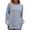 Light Blue, variant on HAiming Long Sleeve Shirts for Women Trendy Striped Crewneck Side Split Pullover Tops Fall Winter Casual Loose Blouses