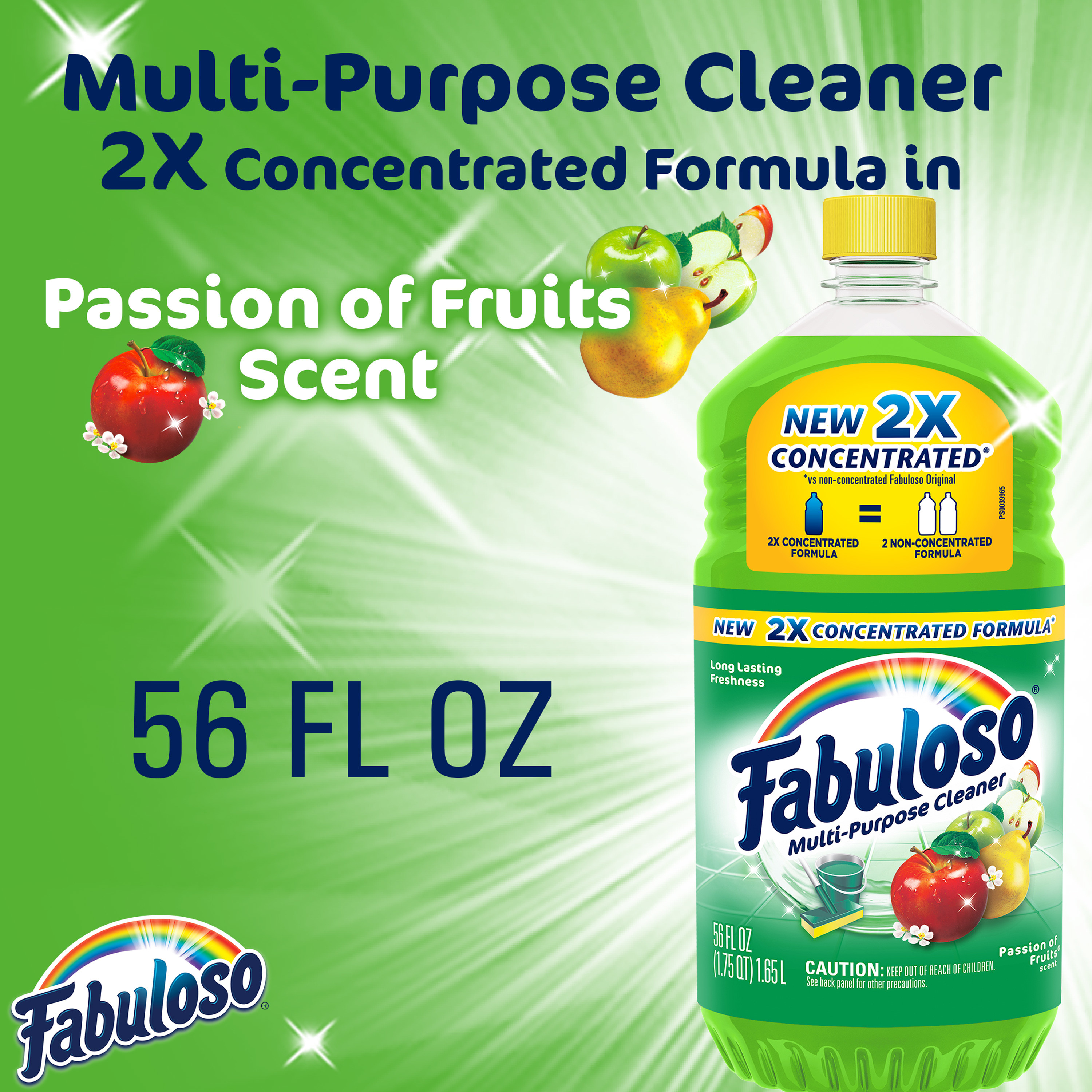 Fabuloso Multi-Purpose Cleaner, 2X Concentrated Formula, Passion of Fruits Scent, 56 oz - image 3 of 12
