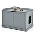 thumbnail image 2 of Kadyn Hidden Cat Washroom, Cat Furniture Cabinet, Cat Litter Box Enclosure with Double Doors for Large Cat and Kitty-Gray, 2 of 8
