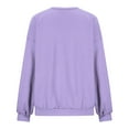 thumbnail image 5 of Chemises pour Femmes Col Rond Imprimé Manches Longues Colorblock Chandail Décontracté Ample, 5 of 5