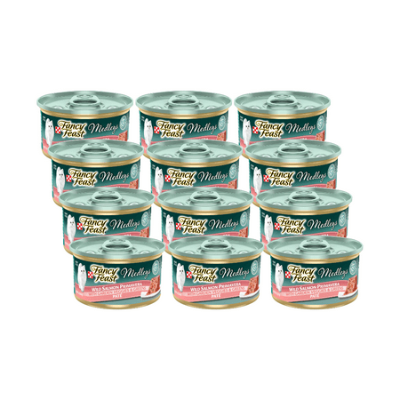Purina Fancy Feast Medleys Pate Wild Salmon Primavera With Garden Veggies & Greens Adult Wet Cat Food, 3 Ounce (Pack of 12)