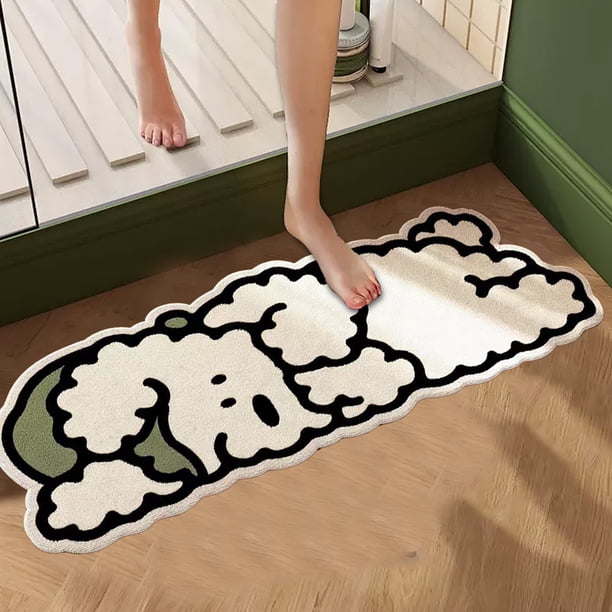 Aparatos de cocina, accesorios de cocina, alfombra de baño suave con forma de oveja, antideslizante, para dormitorio y sala de estar, cómoda y ecológica, fácil de limpiar y mantener.
