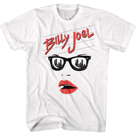 Billy Joel Lips White Adult T-Shirt 5Xl