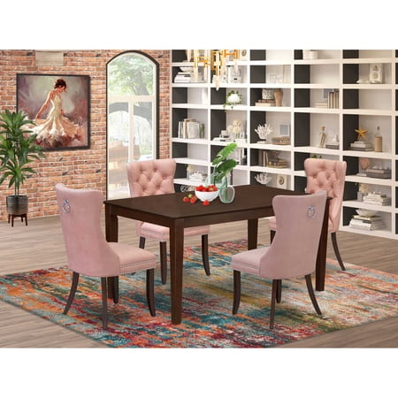 East West Furniture 5 Piece Dining Room Furniture Set Consists of a Rectangle Kitchen Table